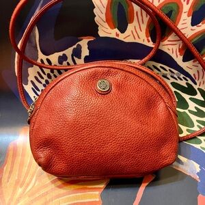 Liz Claiborne Vintage Red Pebble Leather Crossbody Bag